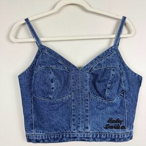 Harley-Davidson Denim Crop Tank - Blue